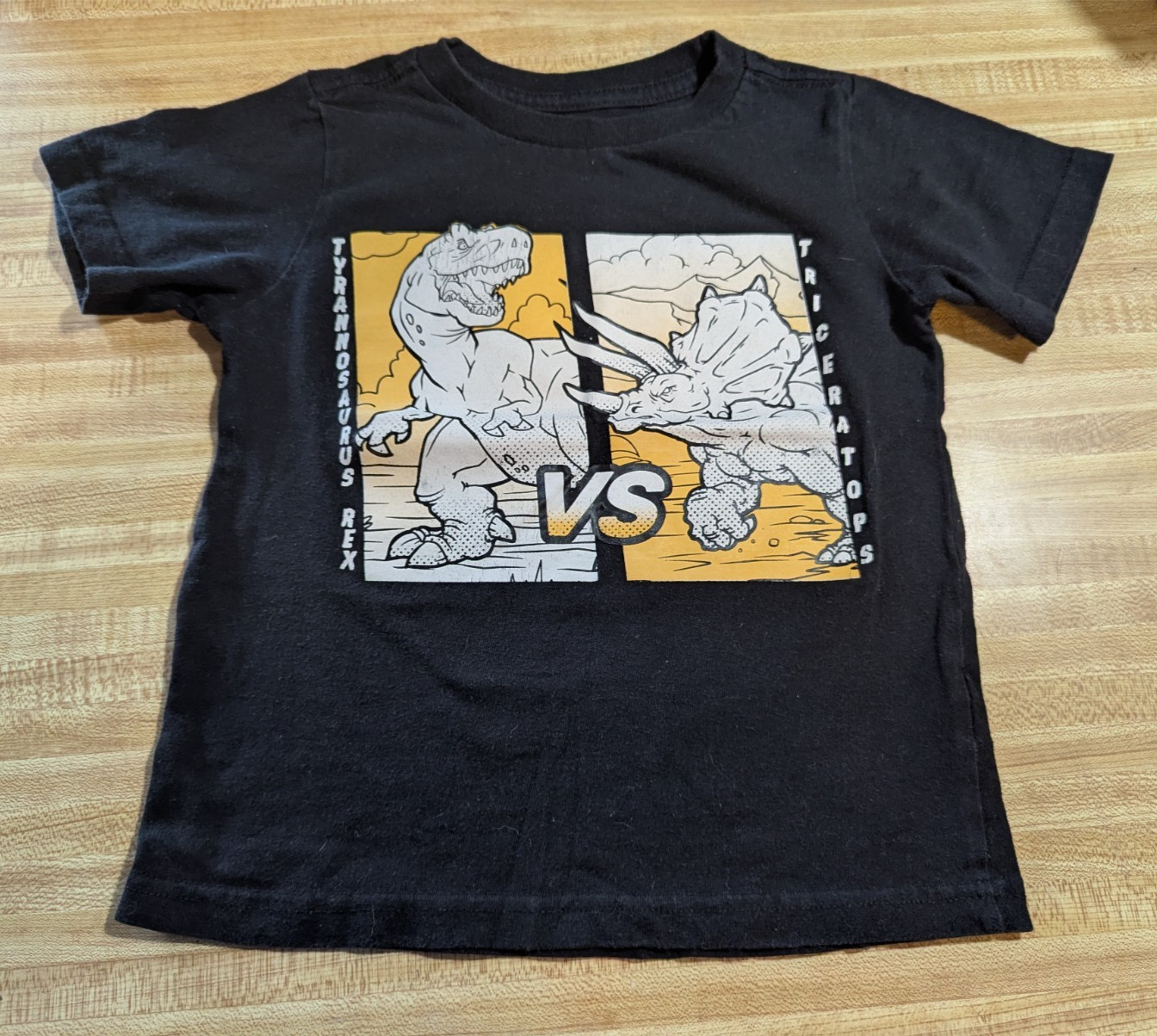 Cooper Denim Baby Boys 5 100% cotton black T Rex versus short sleeve T-shirt