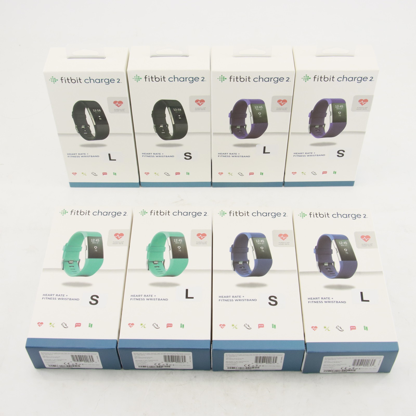 NEW Fitbit Charge 2 Heart Rate Monitor Fitness Tracker Multicolor (S + L) US