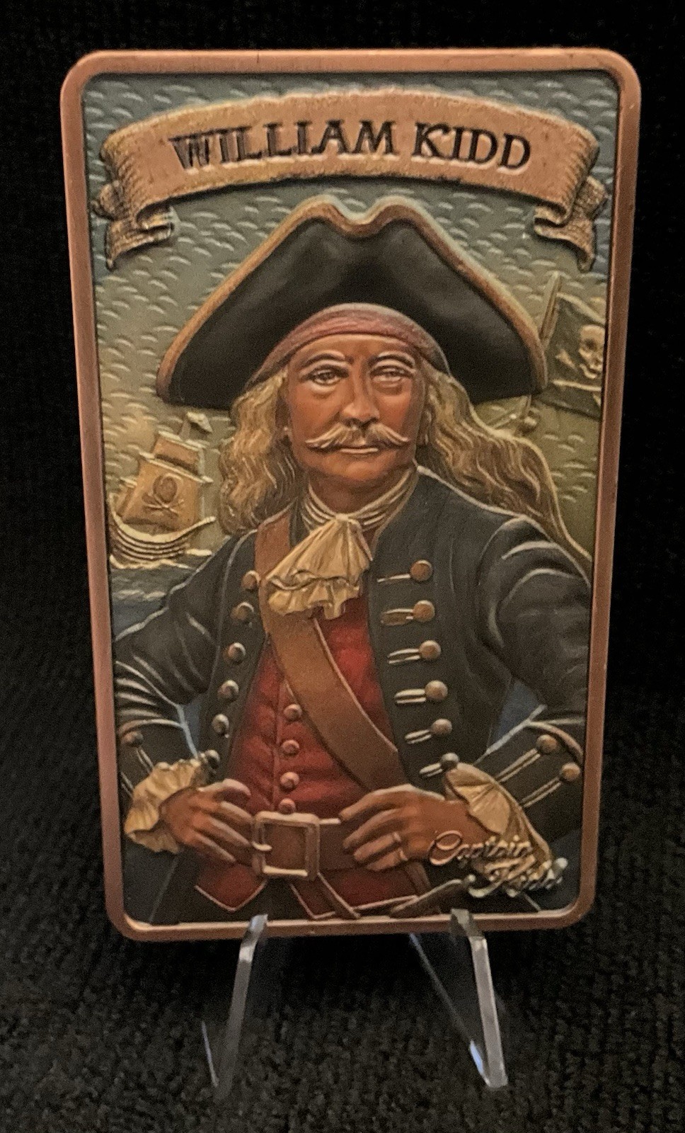 2025 10 oz. AVDP .999 Fine Antiqued Copper  “ WILLIAM KIDD “  Pirate w/Capsule