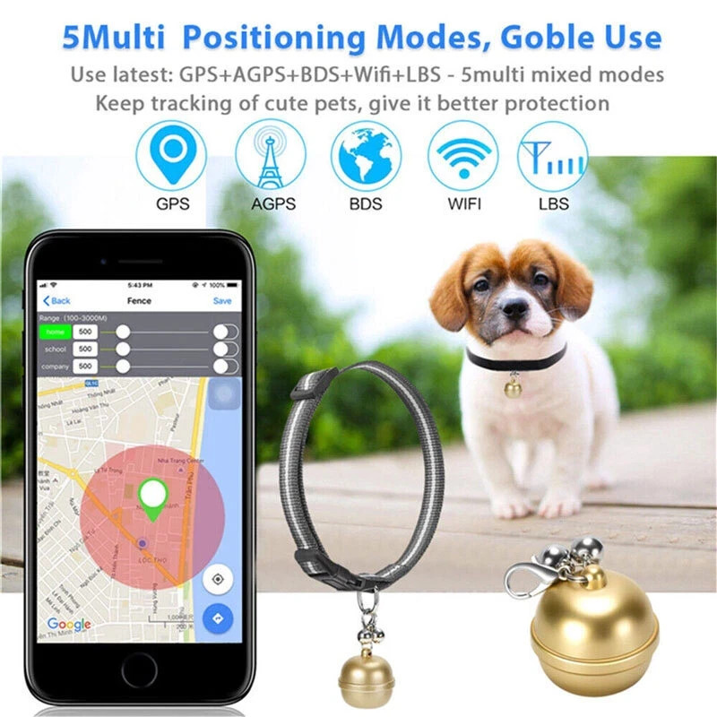 Pet GPS Tracker Collar Dog Cat Finder SIM GSM Locator Waterproof Tracking Remote