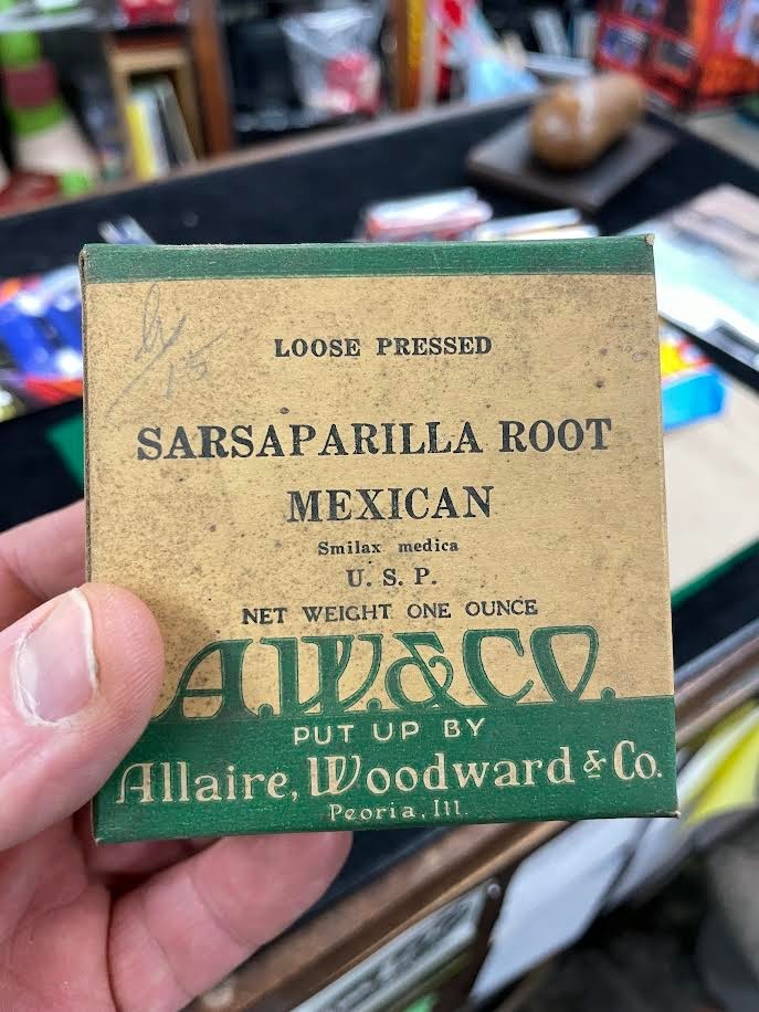 Vintage Allaire Woodward & Co, Sarsaparilla Root 1900s Pharmacy New Unopened Box
