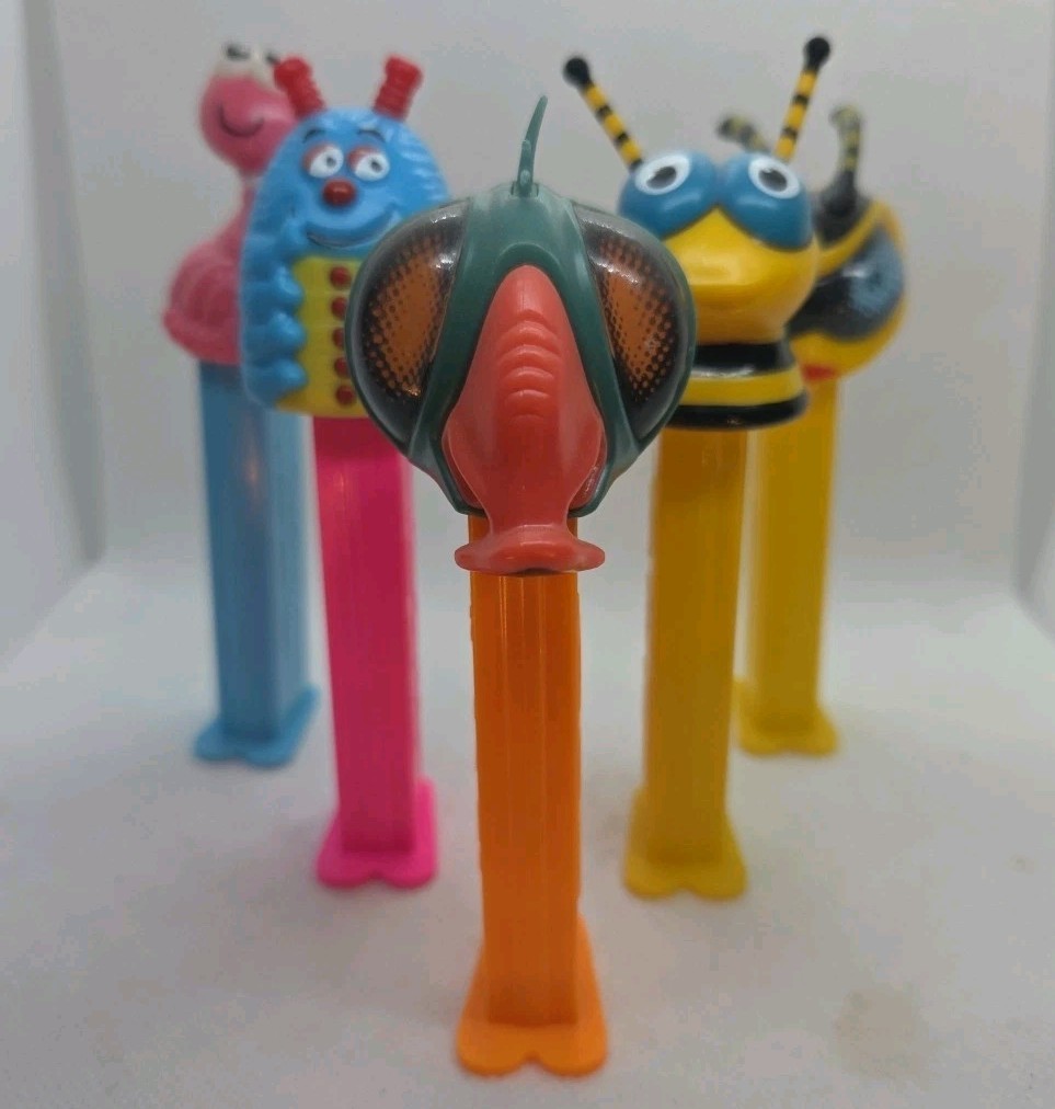 PEZ Dispensers BUGZ Series Lot of 5 Bugs Insects Retired - 1990s