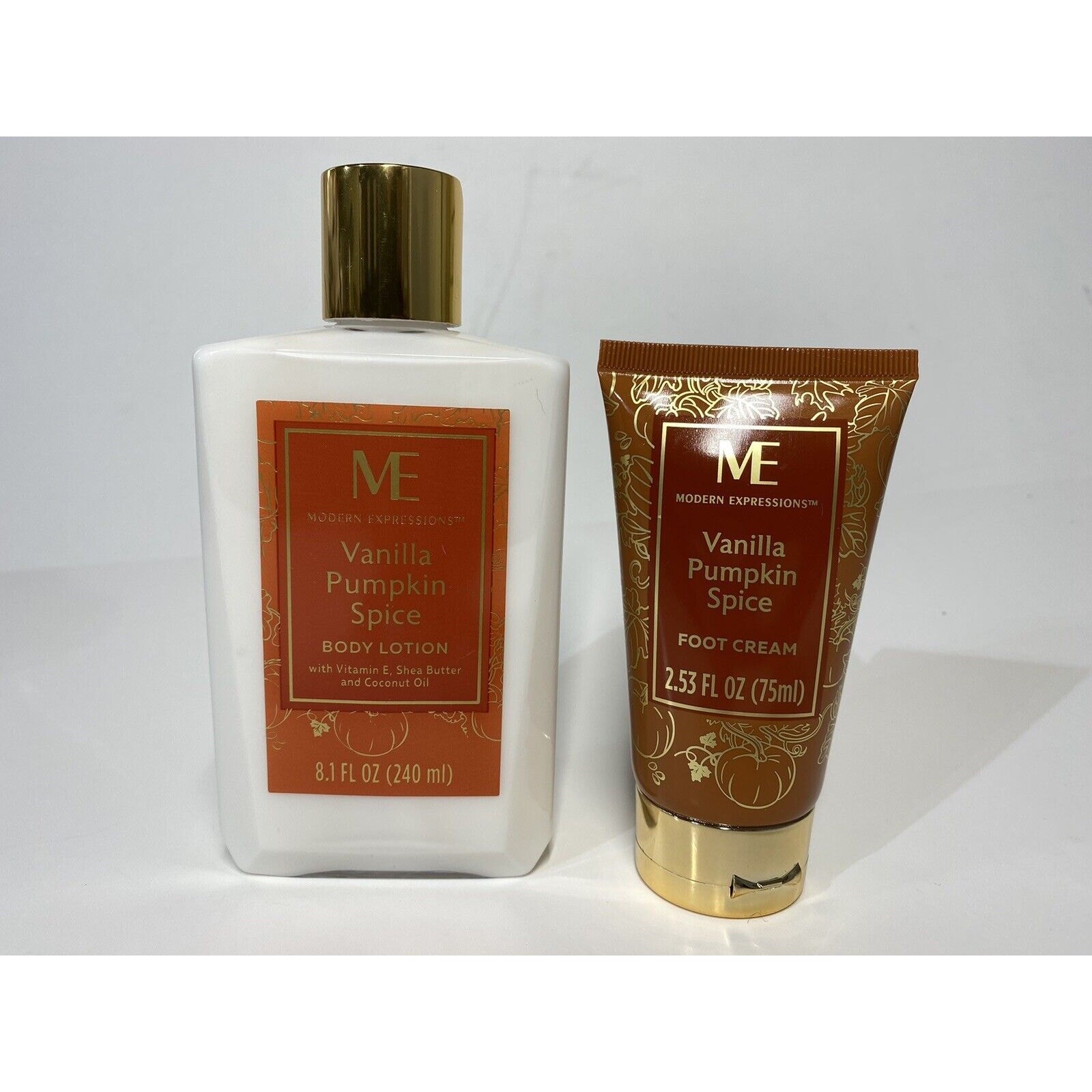 Modern Expressions Vanilla Pumpkin Spice Body Lotion and Foot Cream Set