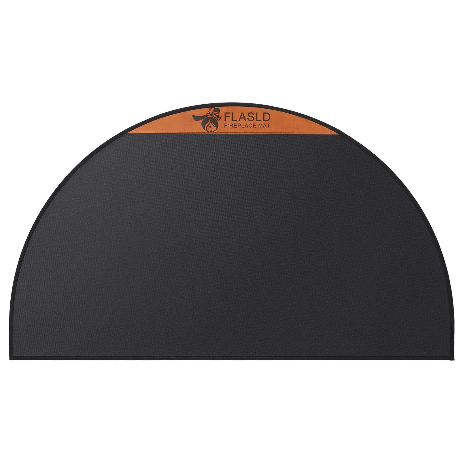 FLASLD Fireproof Fireplace Mat 24×42Inch 24×42 inch (Semicircular), Black 