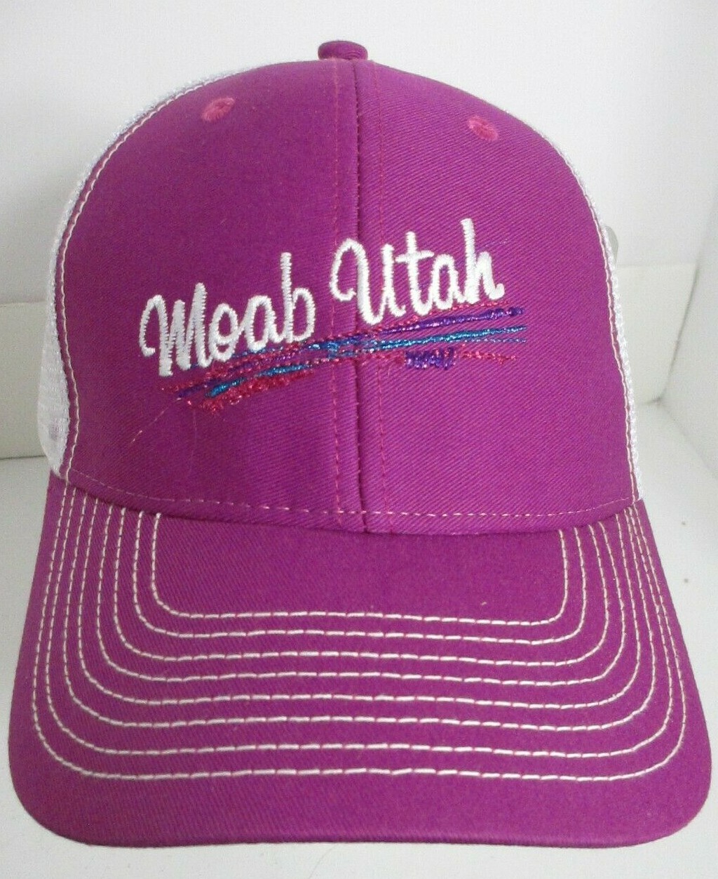 Moab Utah Hat Trucker Snapback Womens USA Embroidery Pink Cap 