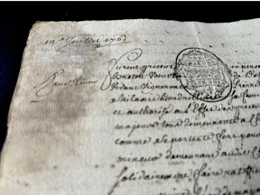 1761 Stamped Paper Document – 4 Pages – Antique Legal Manuscript – Historical Ep