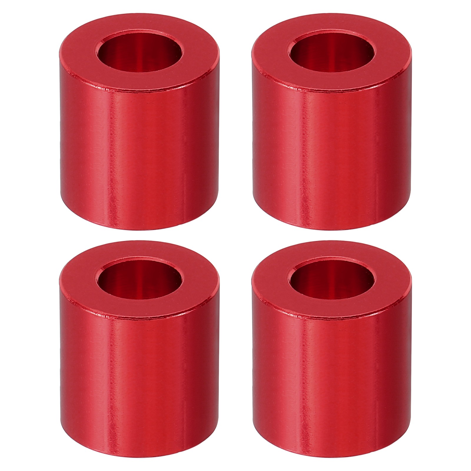 4PCS M8 Aluminum Spacer 8.2mm ID 16mm OD 16mm L Standoff Round 1/3in or M8 Red