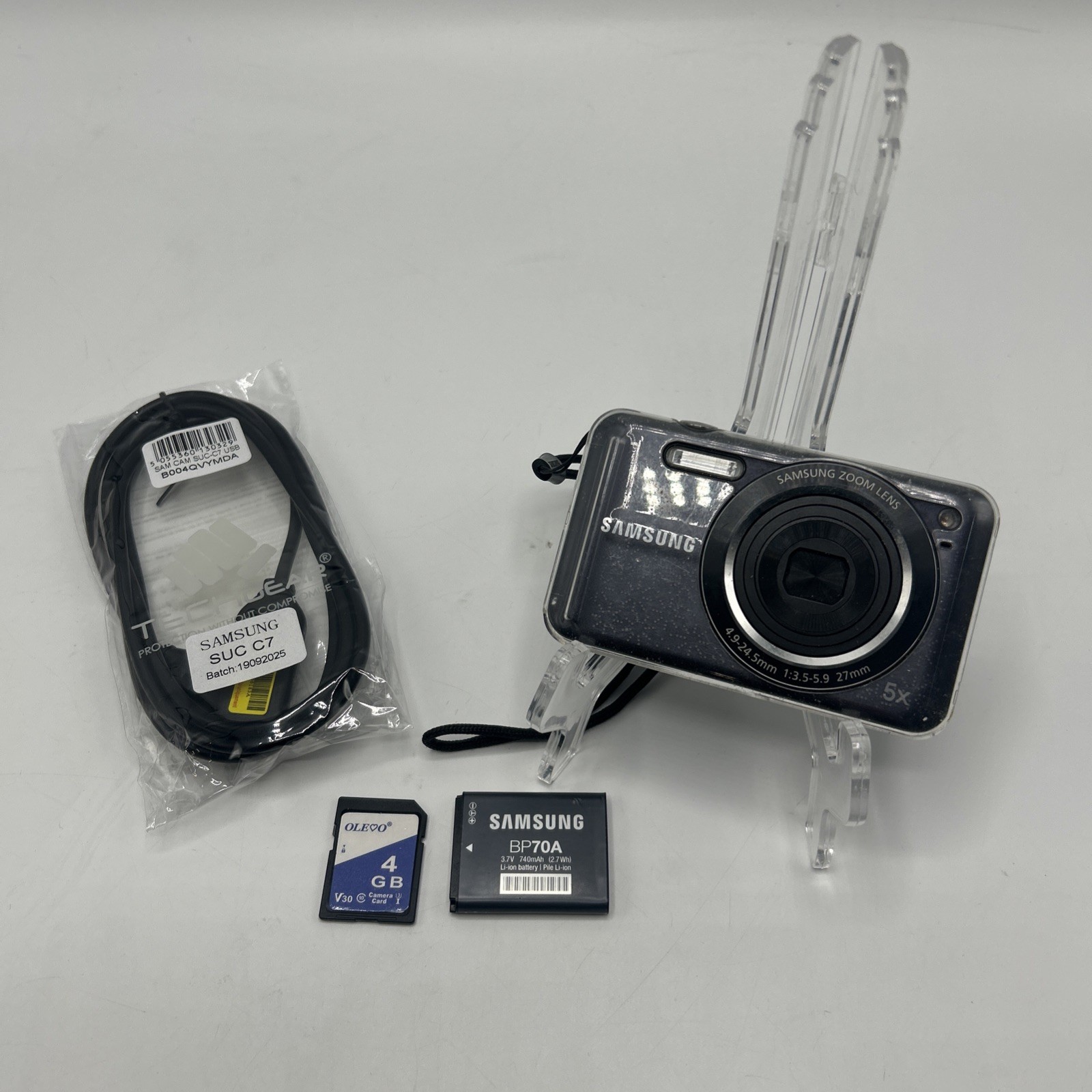 Samsung ES74 14.2MP Digital Compact Camera 5x Optical Zoom & Charger - Tested