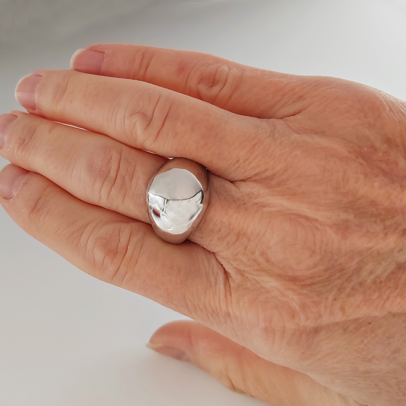 925 Silver Adjustable Ring For Men Women Unisex Elegant Shiny Minimal