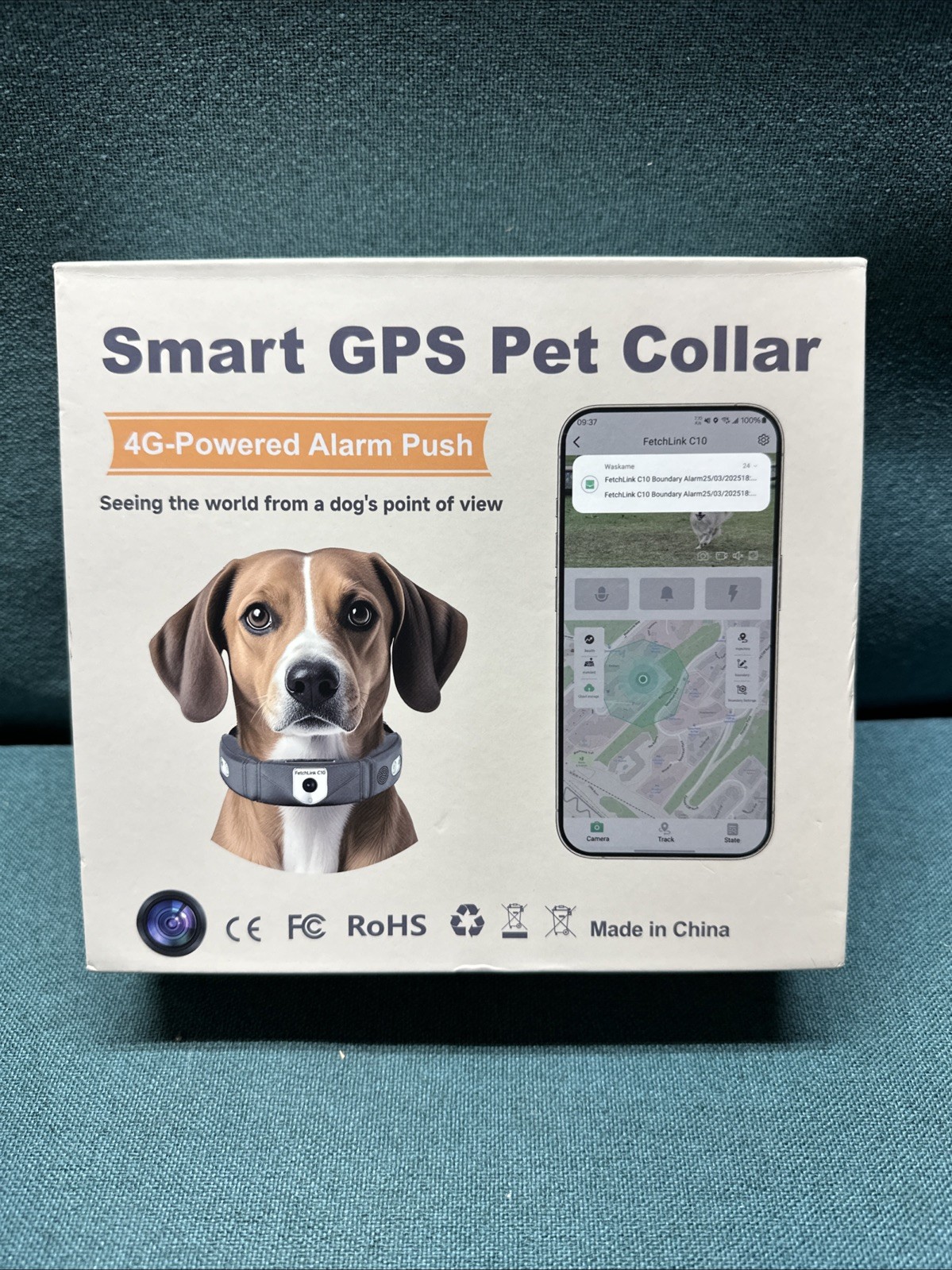 Smart Pet Collar FetchLink C10  4G – powered alarm push - Opened Box