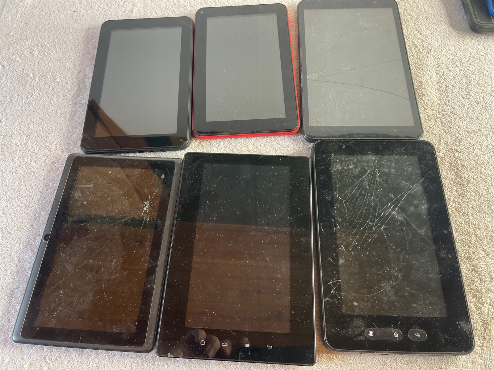 Lot of 6 Mix Model Cracked Tablets FOR PARTS OR REPAIR UNTESTED