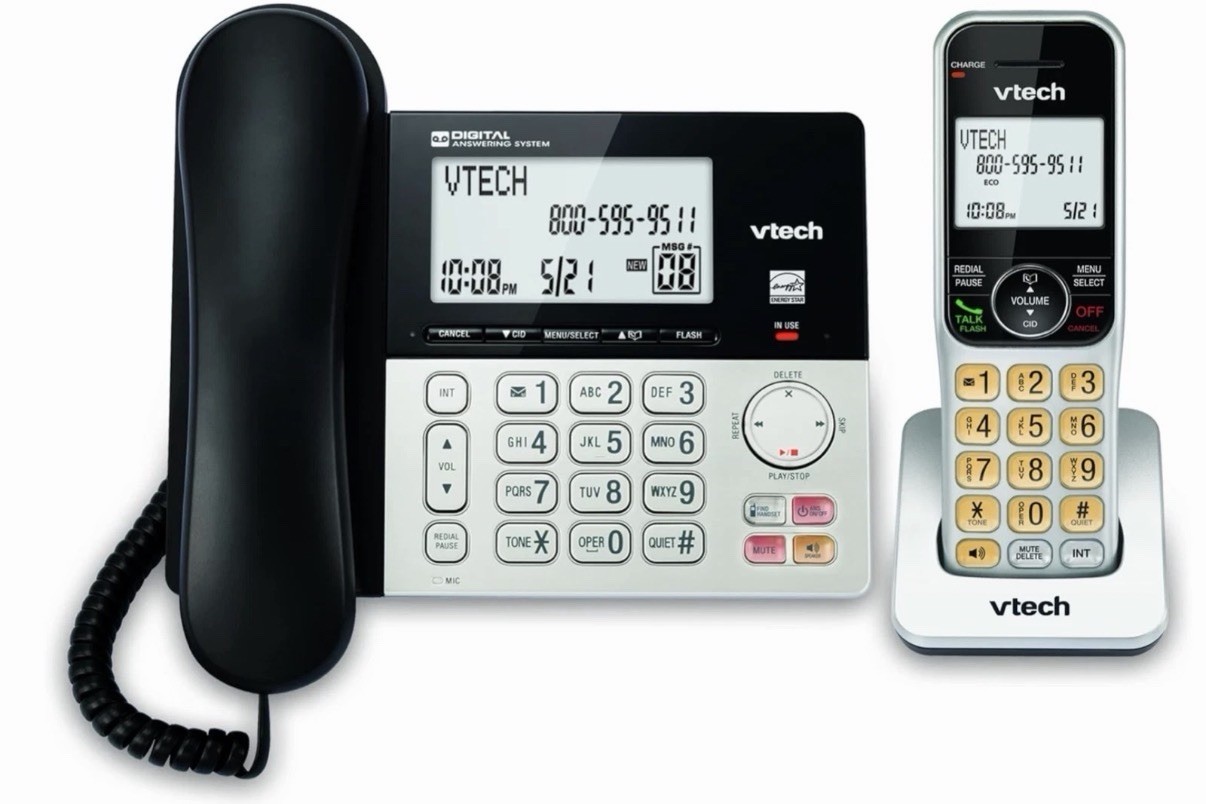 VTECH VG208 DECT 6.0 Corded/Cordless Phone for Home with 1 Handset, 1 Handset