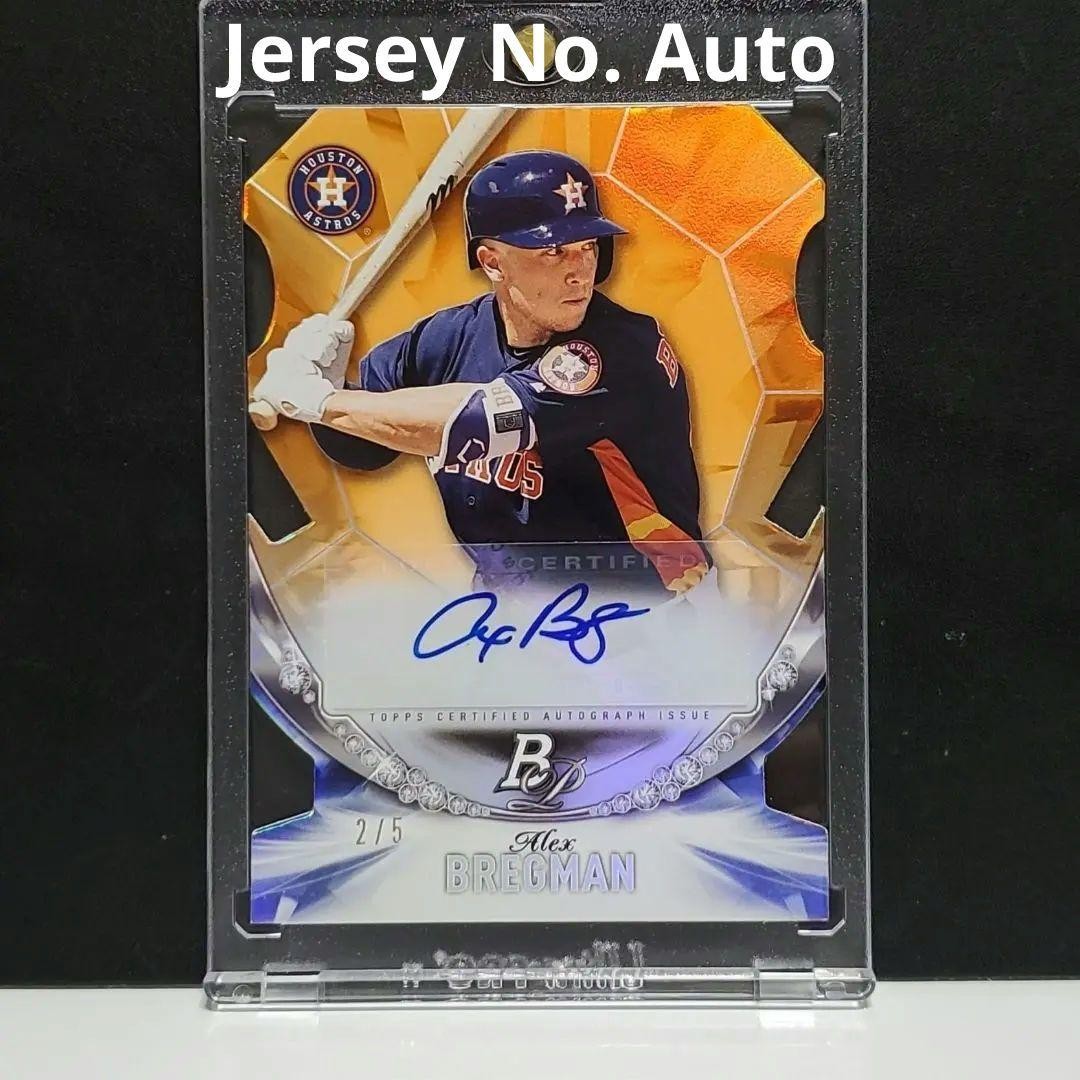Alex Bregman 2016 Bowman Platinum SSP Auto Jersey No. 2/5 Short Print Autograph