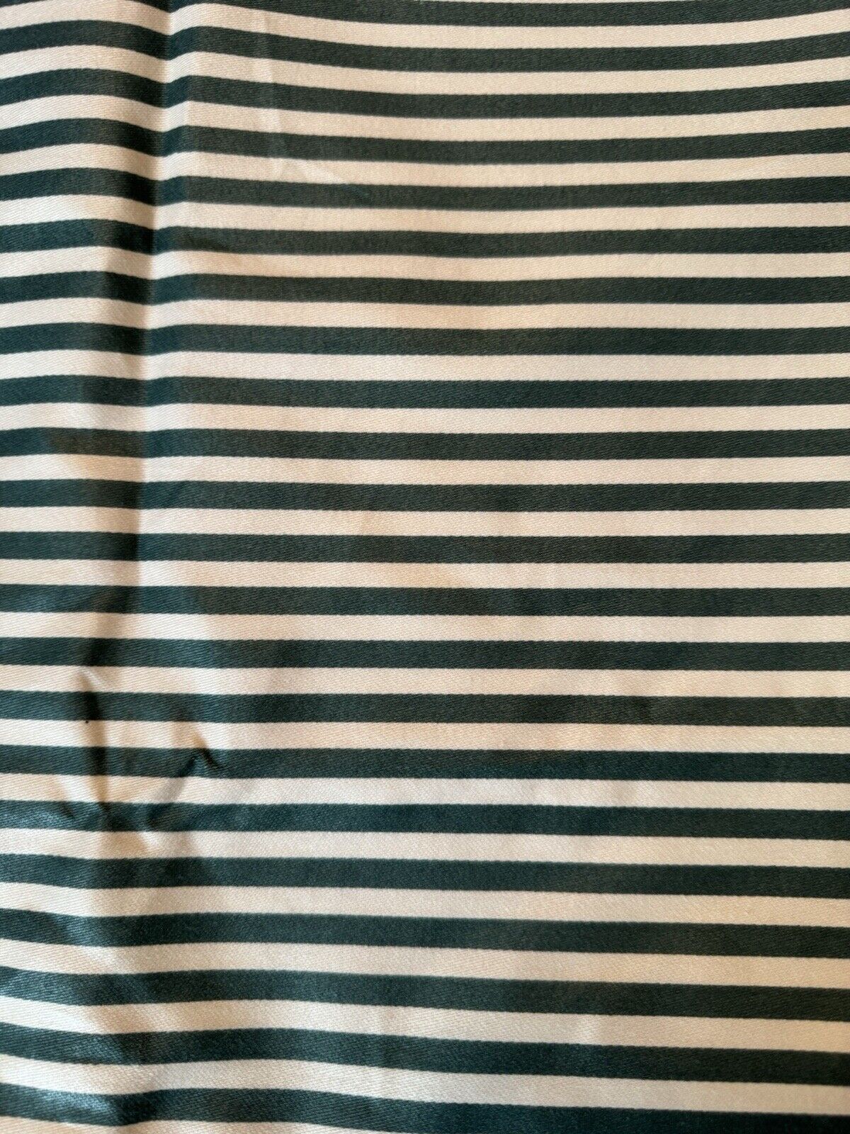 New 5TH Ave Designs Polished Cotton Green Striped White Stripe Fabric 3 Yards