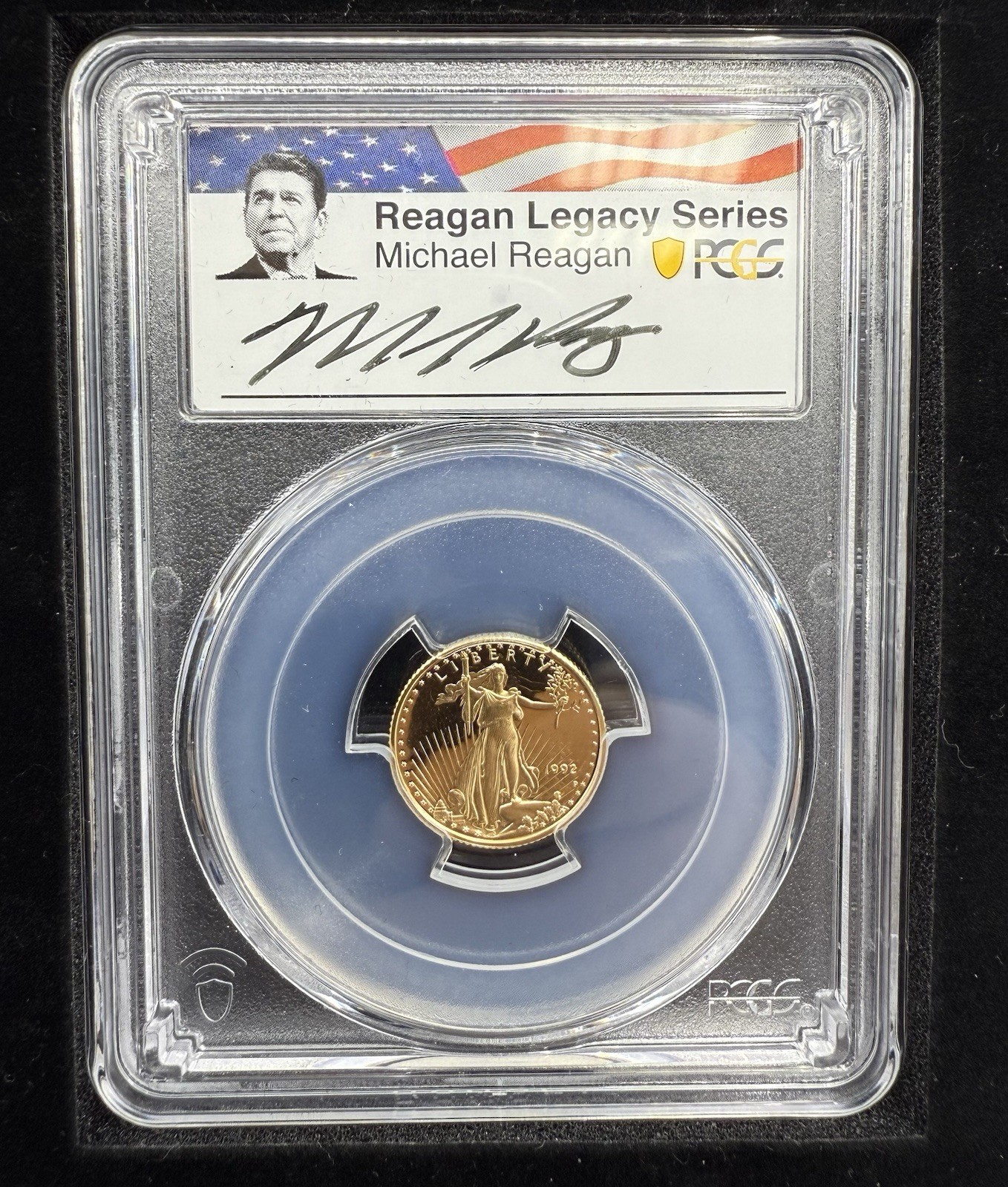 1992-P $10 Gold American Eagle 1/10 Oz Proof Reagan Signature PCGS PR69DCAM