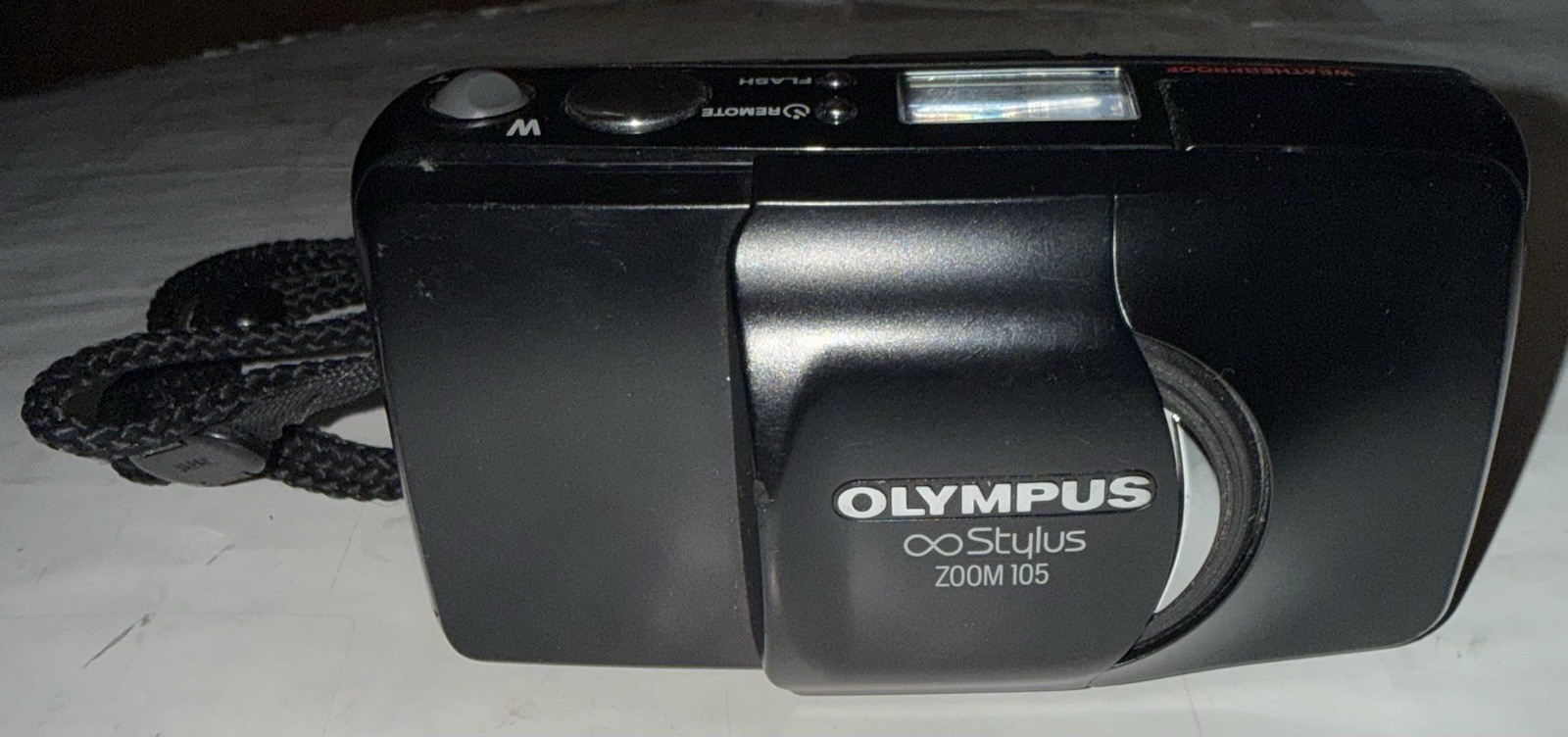 PARTS OR REPAIRS Olympus Stylus 105 Point & Shoot AF Zoom 35mm Film Black Camera