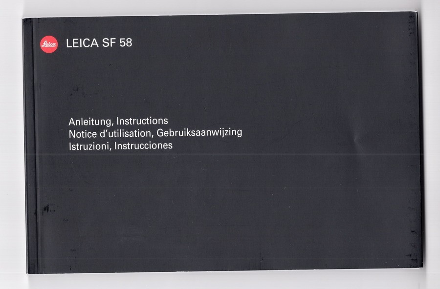 Leica SF 58 / SF58 (2009) Camera Flash Instruction Manual (6 Languages)