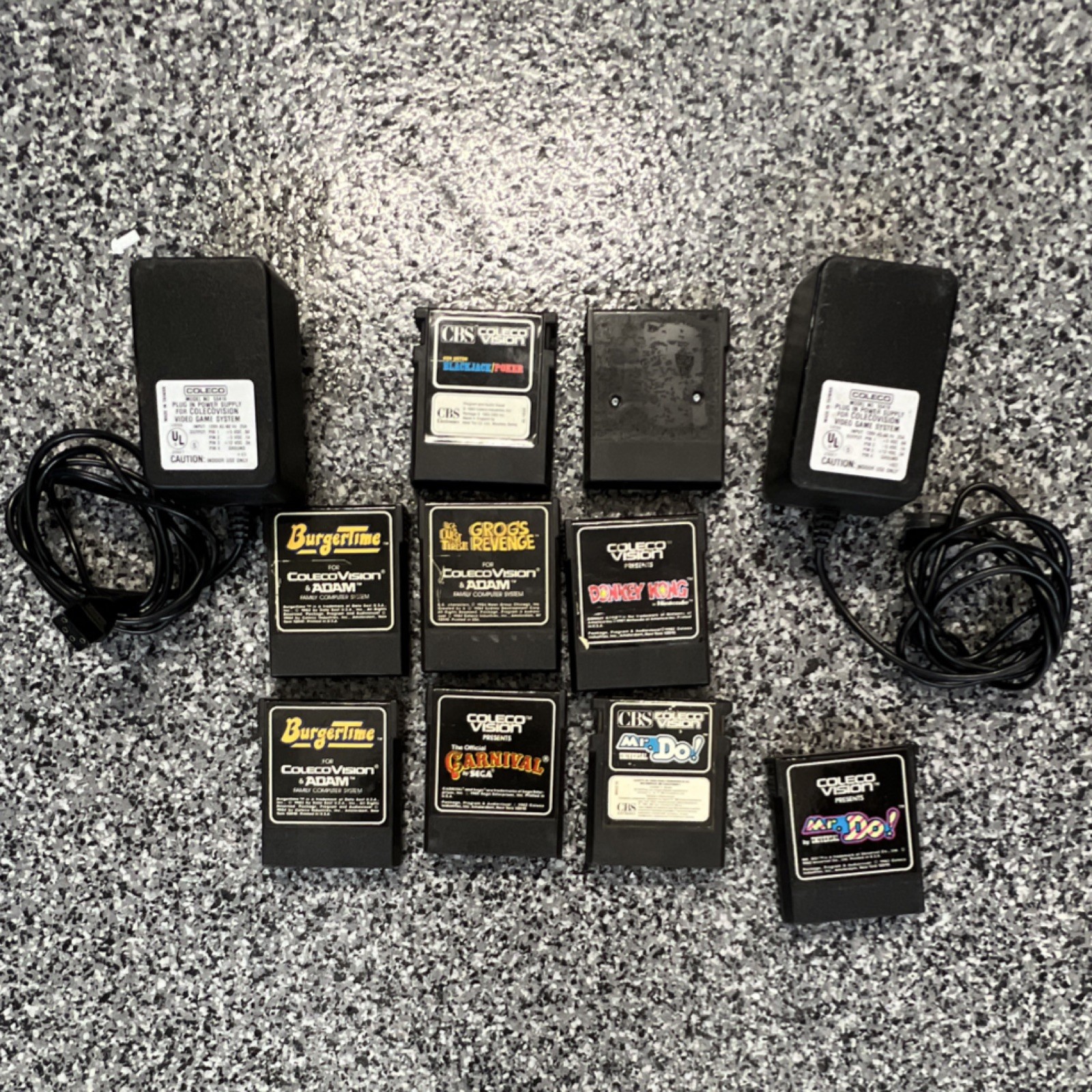 ColecoVision CBS ADAM Arcade Game Lot Donkey Kong Mr. Do! + Power Adapters