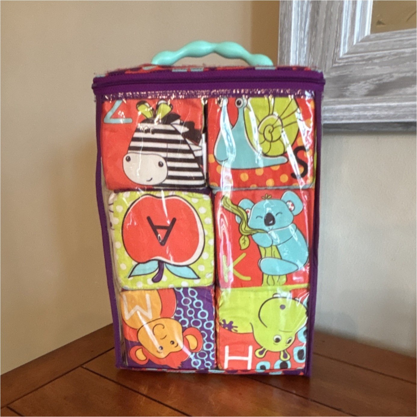 BaSoft Alphabet Animal Activity Blocks Set Shape Sorting Baby Toy Multicolor