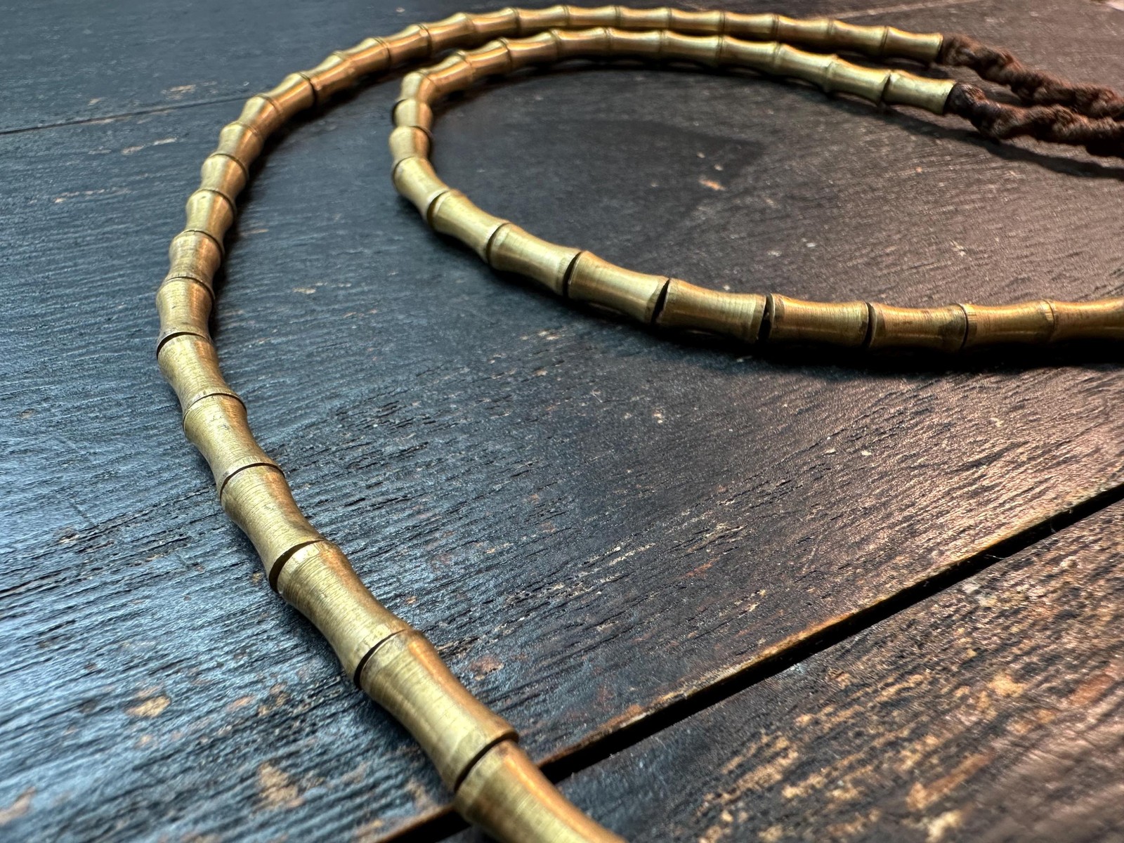 Nepal Handmade Copper Spacer Bead Strand | 3.5x8mm Tube & Bamboo Shape | 21 Eth