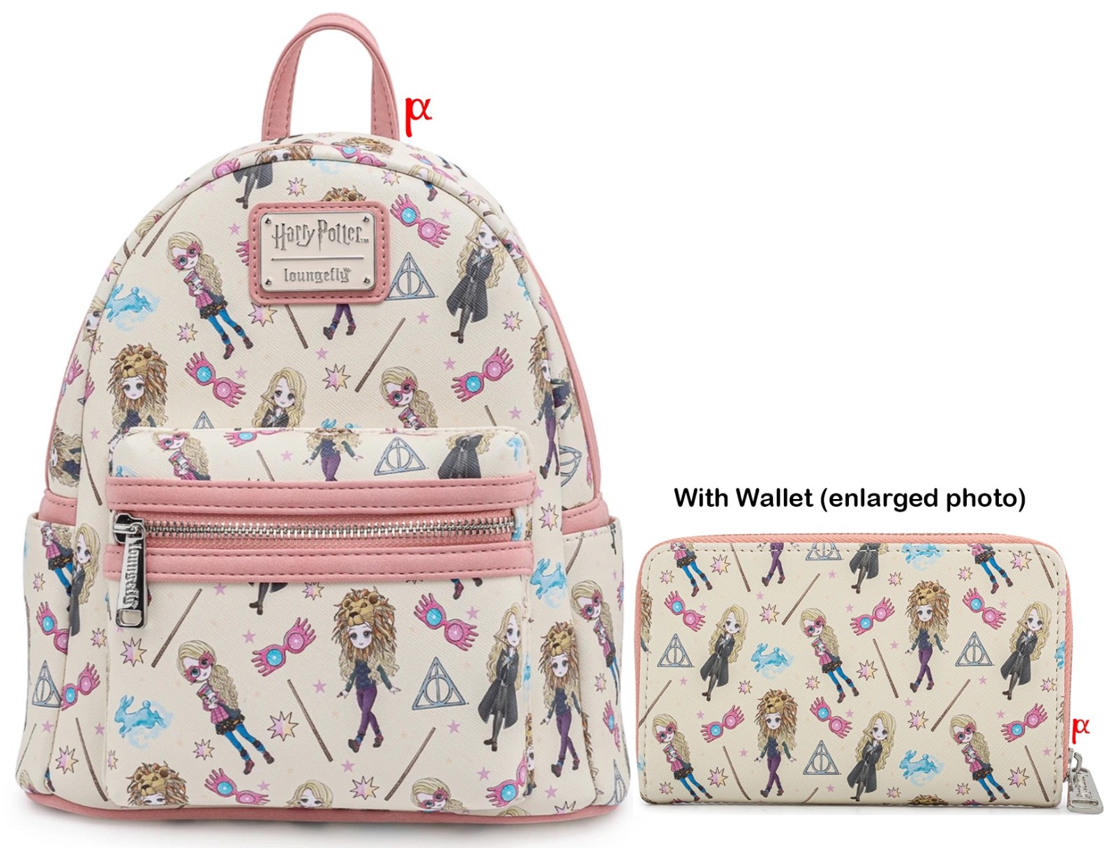 Loungefly Harry Potter Luna Lovegood Icons Mini Backpack and Wallet