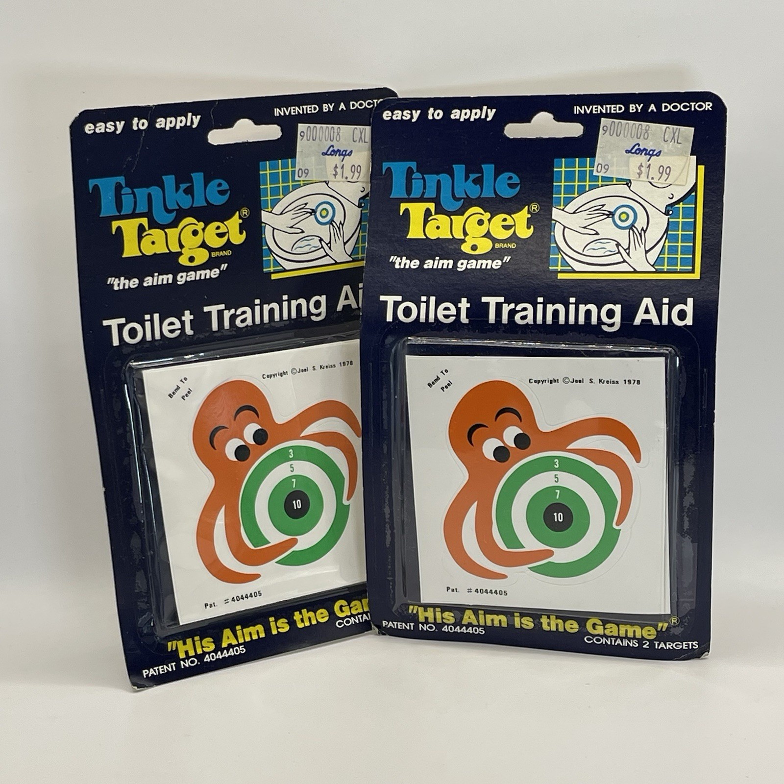 2 Vintage Tinkle Target Stocking Stuffer Octopus 1978 JKL Product NEW RARE