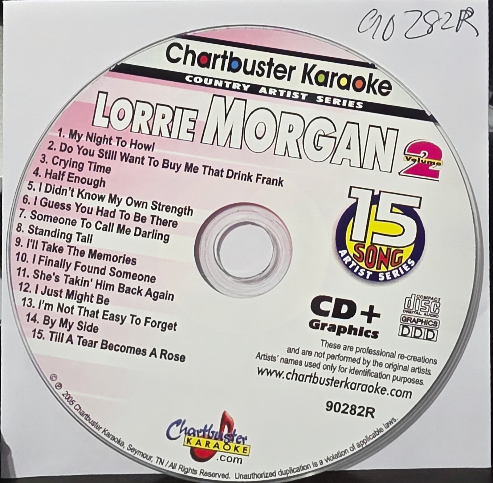 90282R LORRIE MORGAN   CHARTBUSTER  KARAOKE CDG  LOT LONG DRIVE