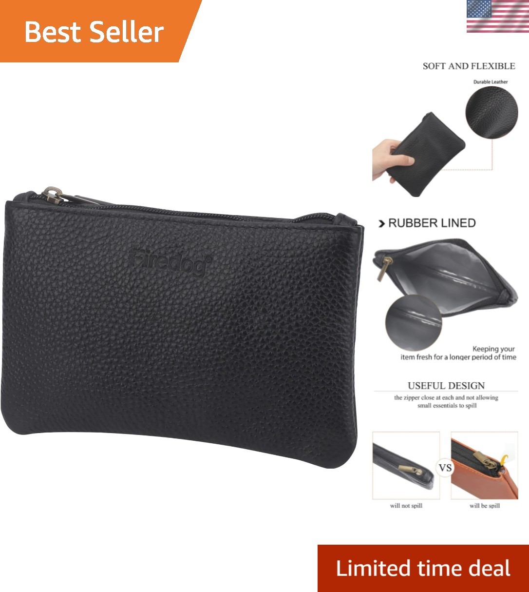 Tobacco Pouch, Small Leather Pouch Rolling Cigarettes Storage Bag Case for Me...