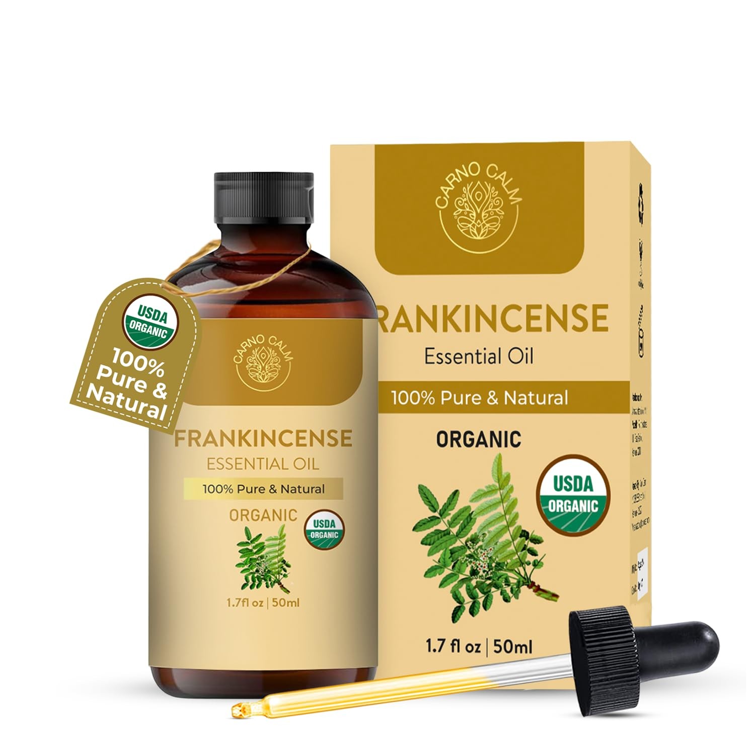 Carno Calm Frankincense Essential Oil | USDA Certified Organic Frankincense O...