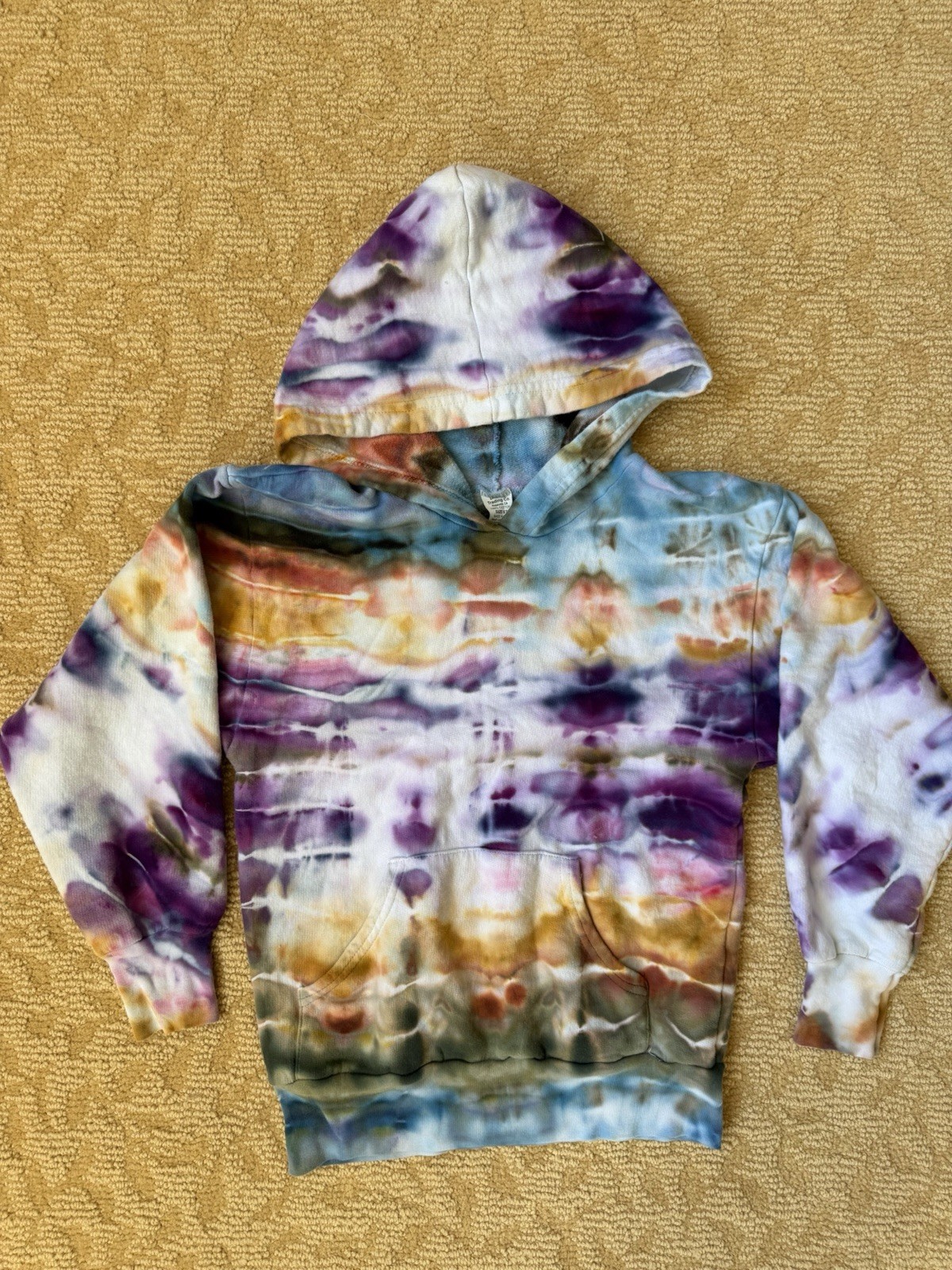 Custom Geode Ice Dye Tie Dye Kids Youth Pullover Hoodie Size 6