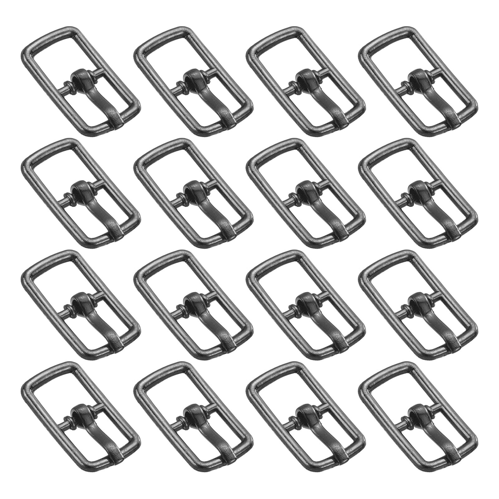 30Pcs Metal Roller Buckles, 7mm - 0.28" Mini Buckle (Metallic Black, 17.5mm)