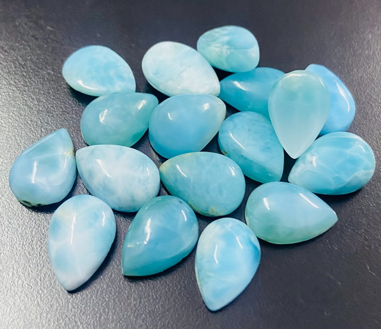 Blue Larimar Cabochon Gemstone Calibrated Loose Flat Gemstone 3X5MM TO 15x20MM