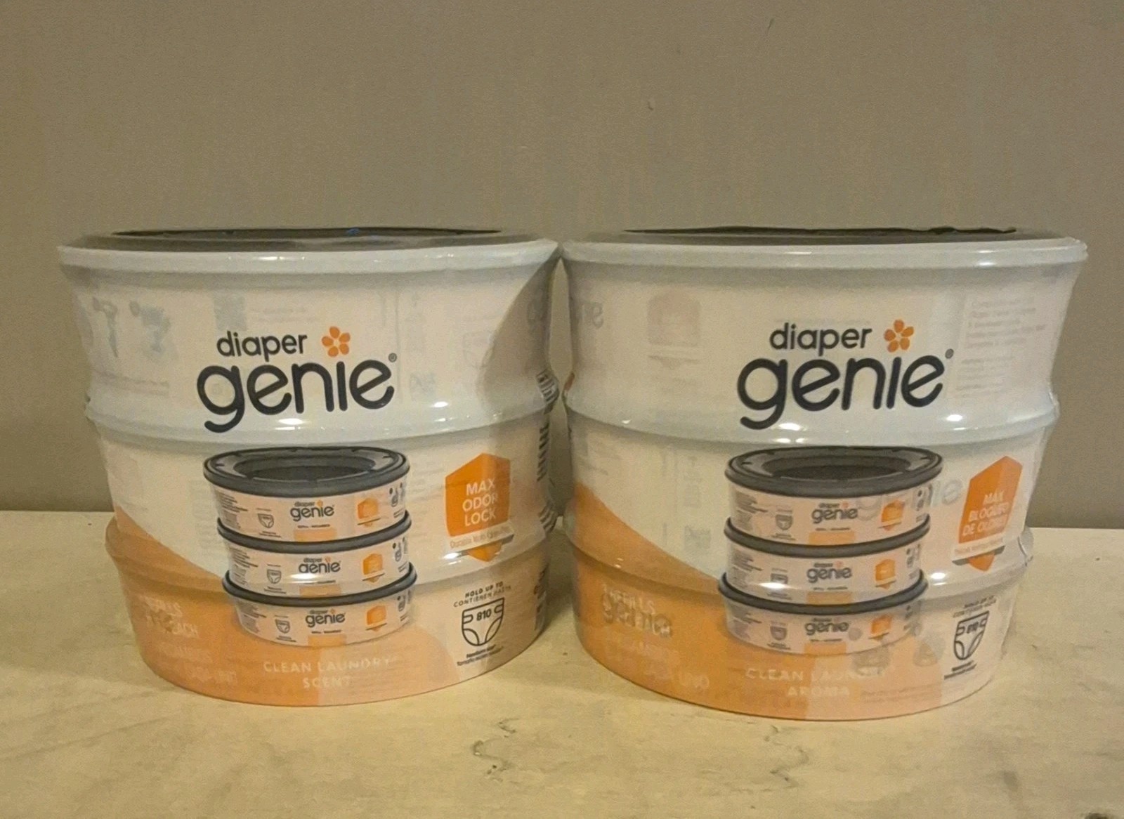 Diaper Genie 270 Count 3 Refills Clean Laundry Scent with Max Odor Lock 2 Count 