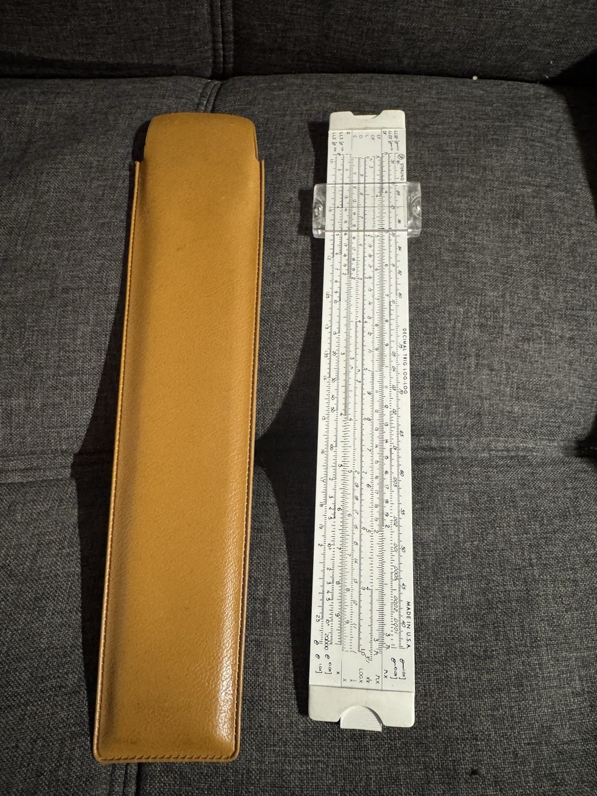 Vtg Sterling Decimal Trig Log Log USA Made Slide Rule W/ Case