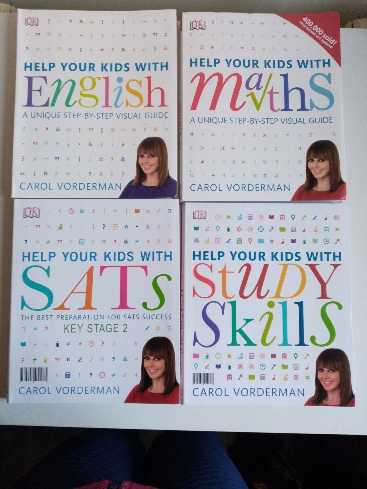HELP YOUR KIDS SET -MATHS, ENGLISH, SATS & STUDY SKILLS BY CAROL VORDERMAN. NEW