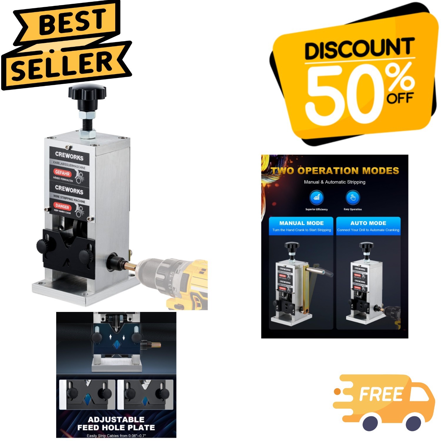 Effortless Manual Cable Stripper with Ergonomic Grip - Ideal for Wire Recycling