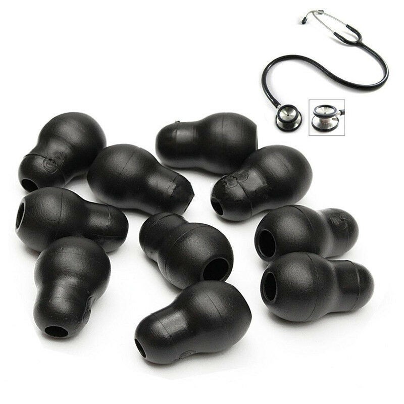10x Silicone Black Soft Eartips Earplug Earpieces For Littmann Stethoscope ss