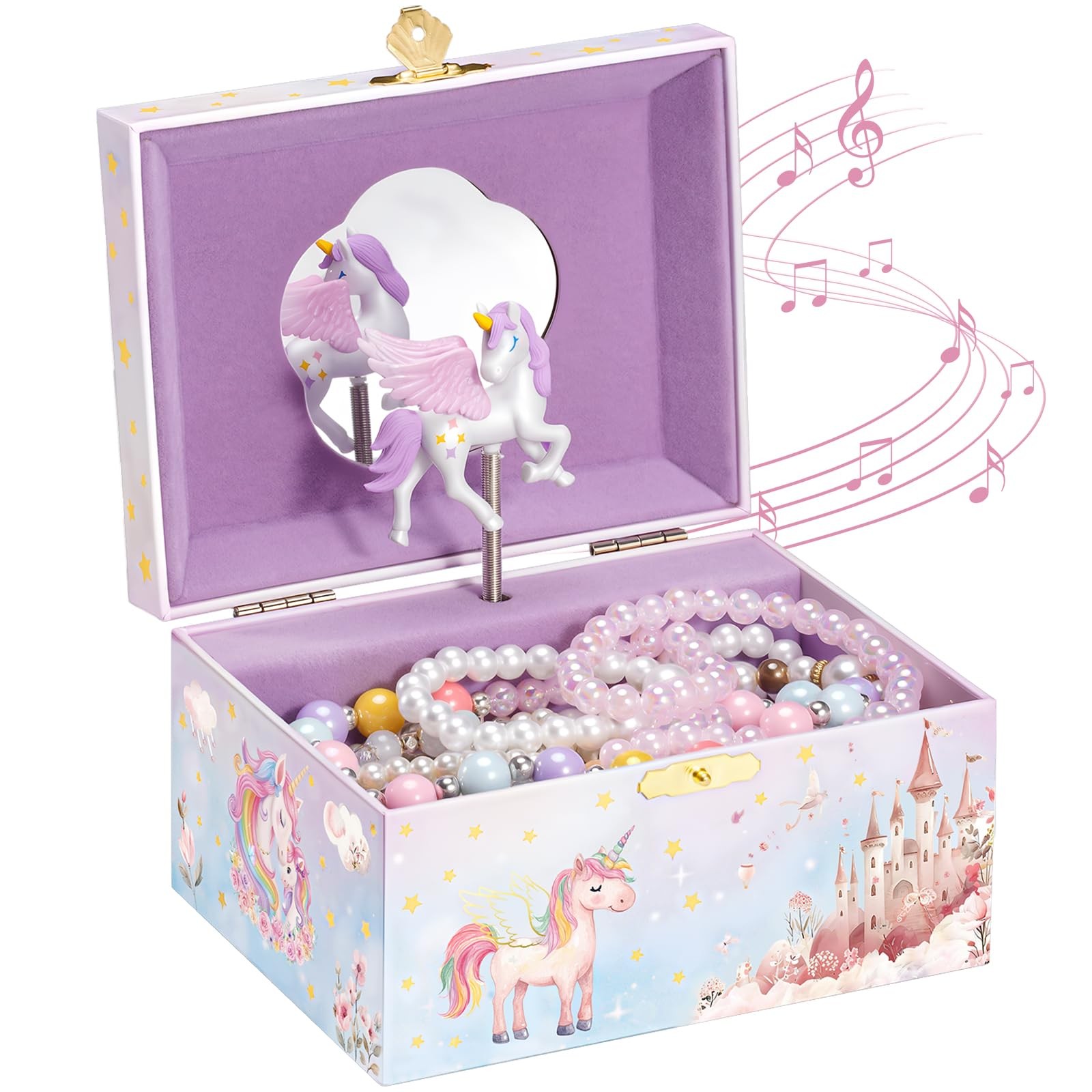 ProCase Unicorn Jewelry Box for Girls, Kids Musical (Box Only) 