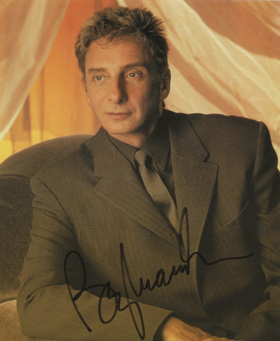 Barry Manilow Signed RP 8X10 COOL STUDIO SHOT Close Up Photo