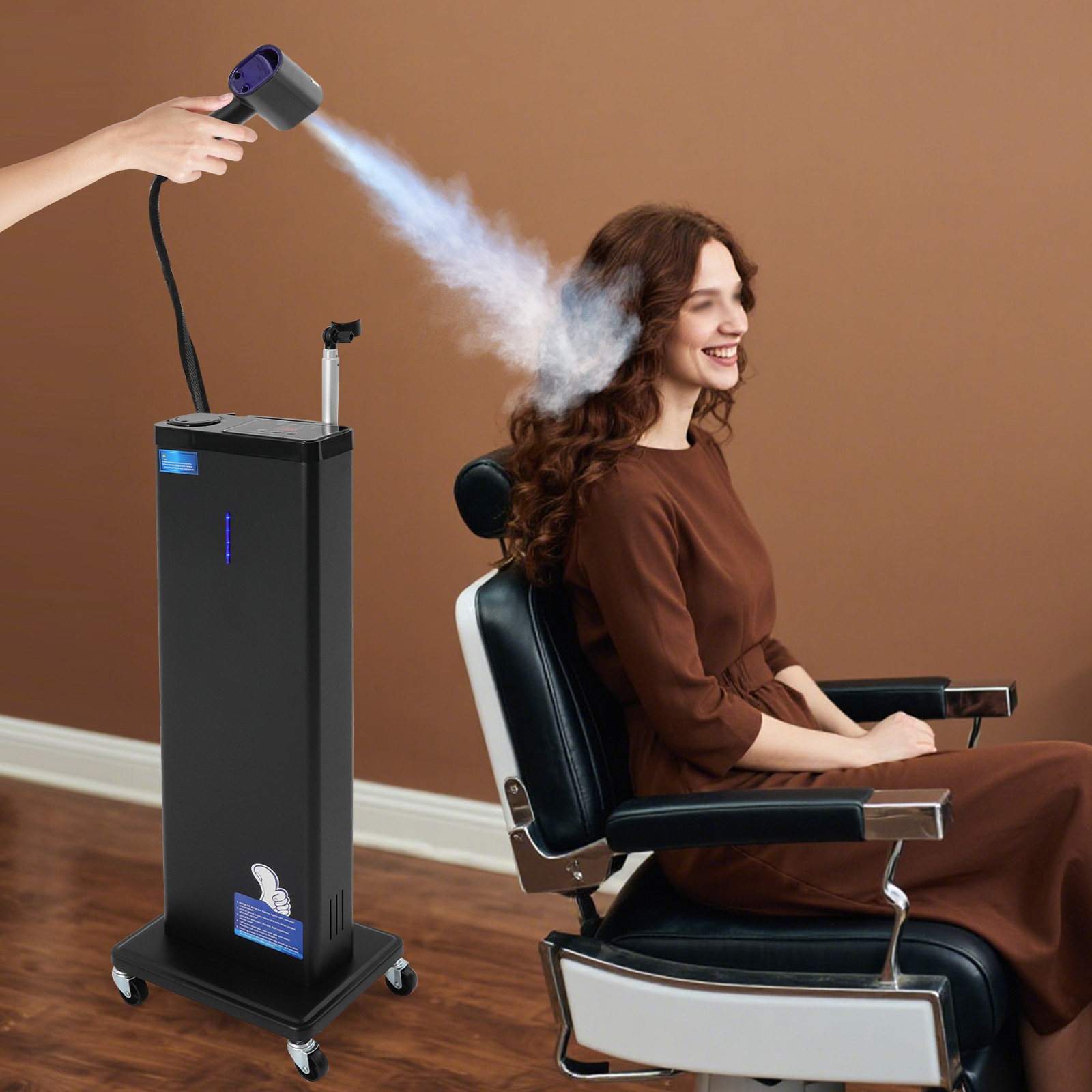 Professional Salon Hair Steamer Rolling Stand Base Nano Mist Hair Steamer