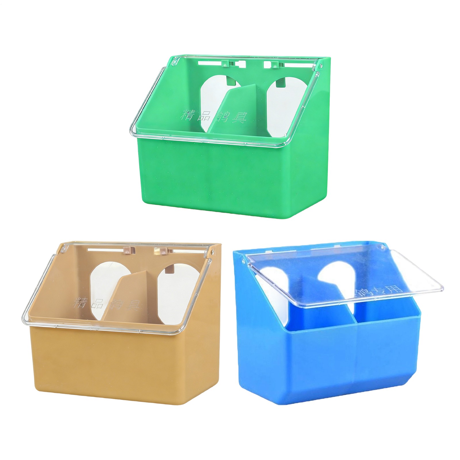 Dual Slot Hanging Box Trough Baby Parrot Cage Water Dish Pigeon Feeder