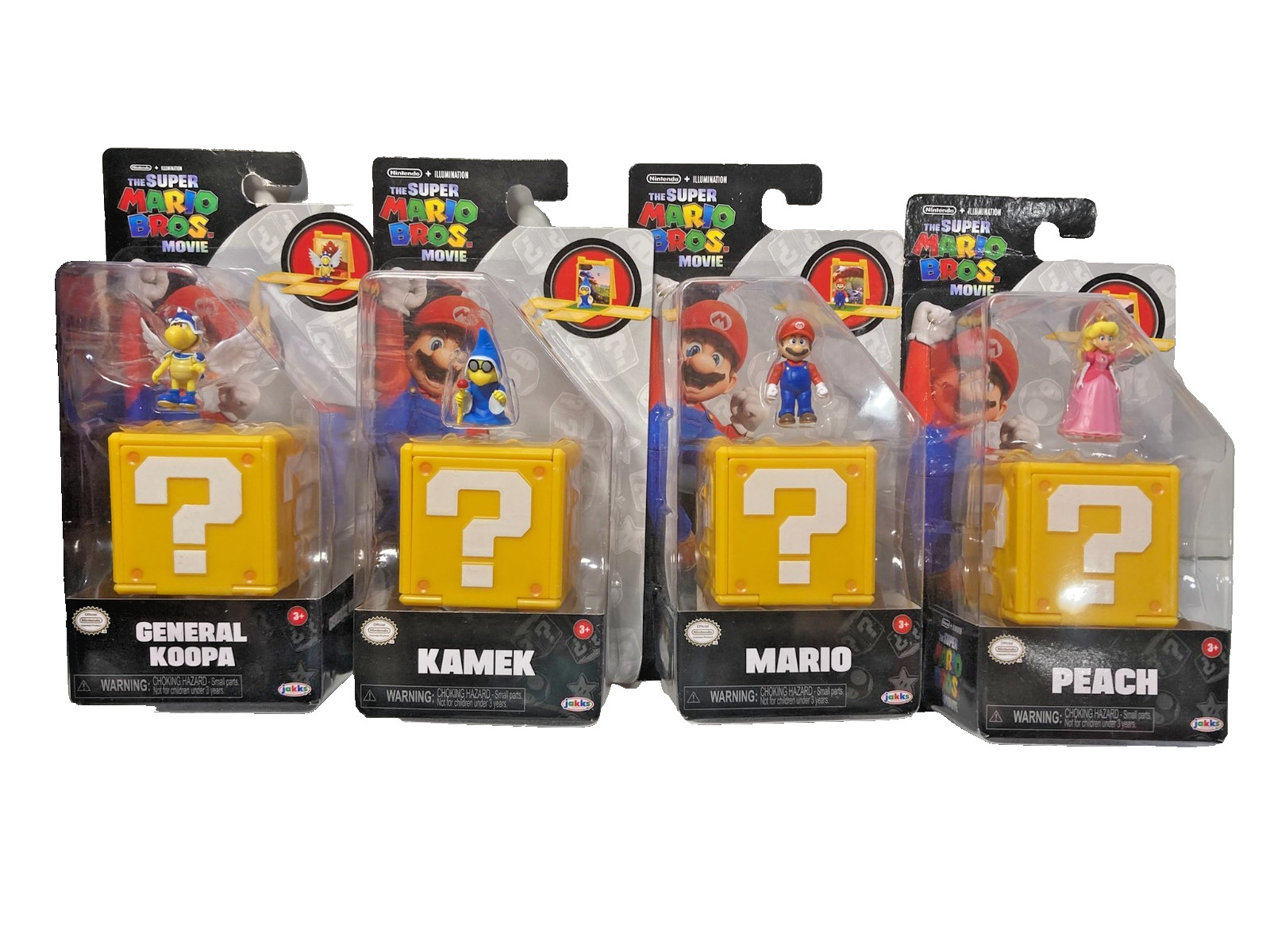Set of 4 Nintendo The Super Mario Bros. Movie Mini Figures Question Mark Block
