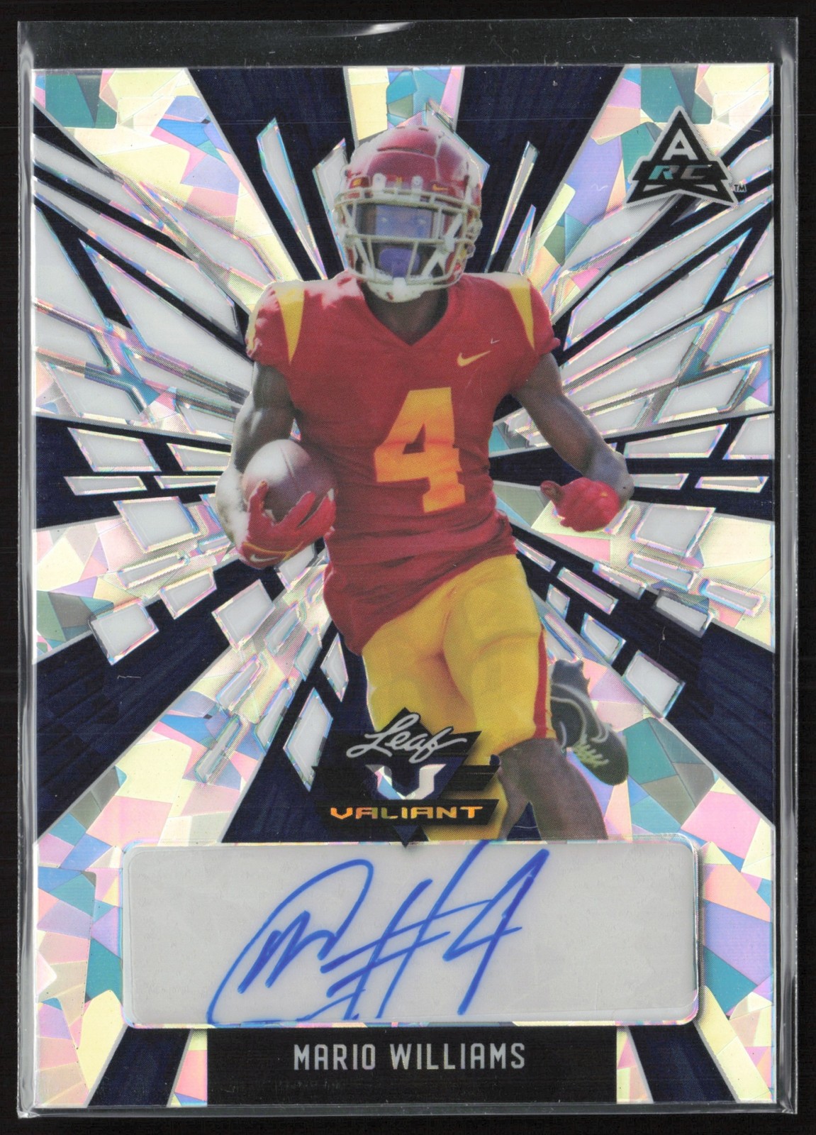 2022 Leaf Metal Draft Mario Williams Auto Crystal Purple /15 USC Trojans #BA-MW2