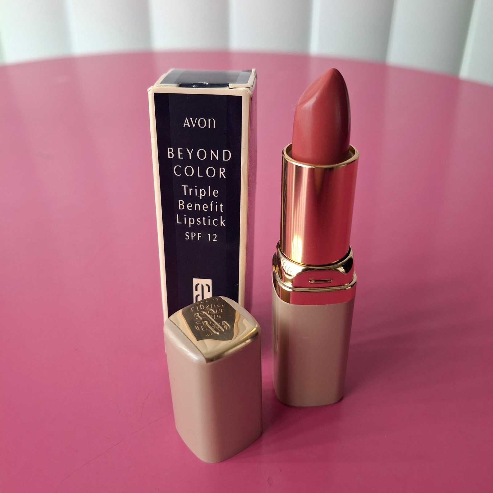 Avon Beyond Color Triple Benefit Lipstick PETAL 3.6g New in Box 1998 Vintage