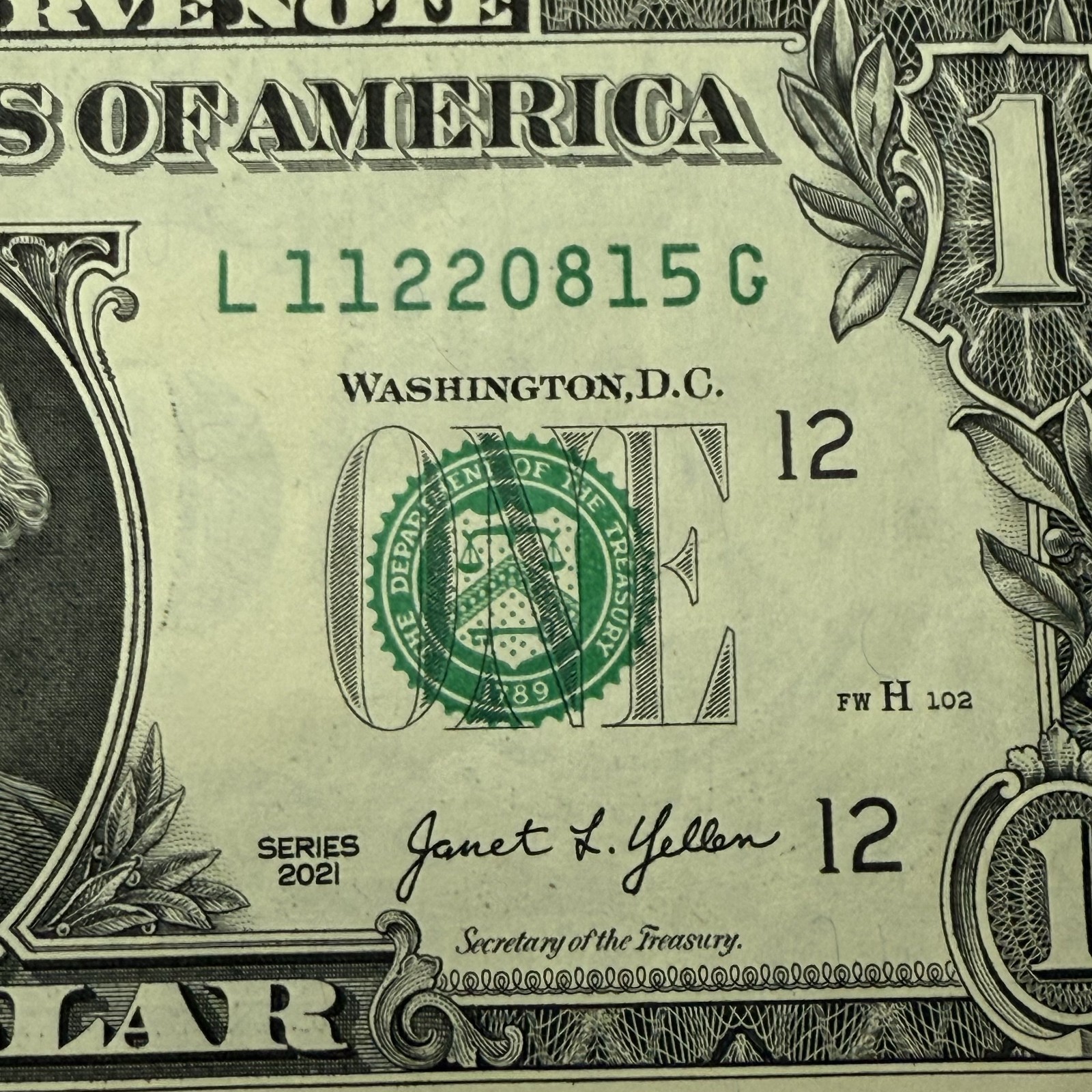 2 Pairs Together 1s 2s Triple 1s Fancy Serial Number - L11220815G