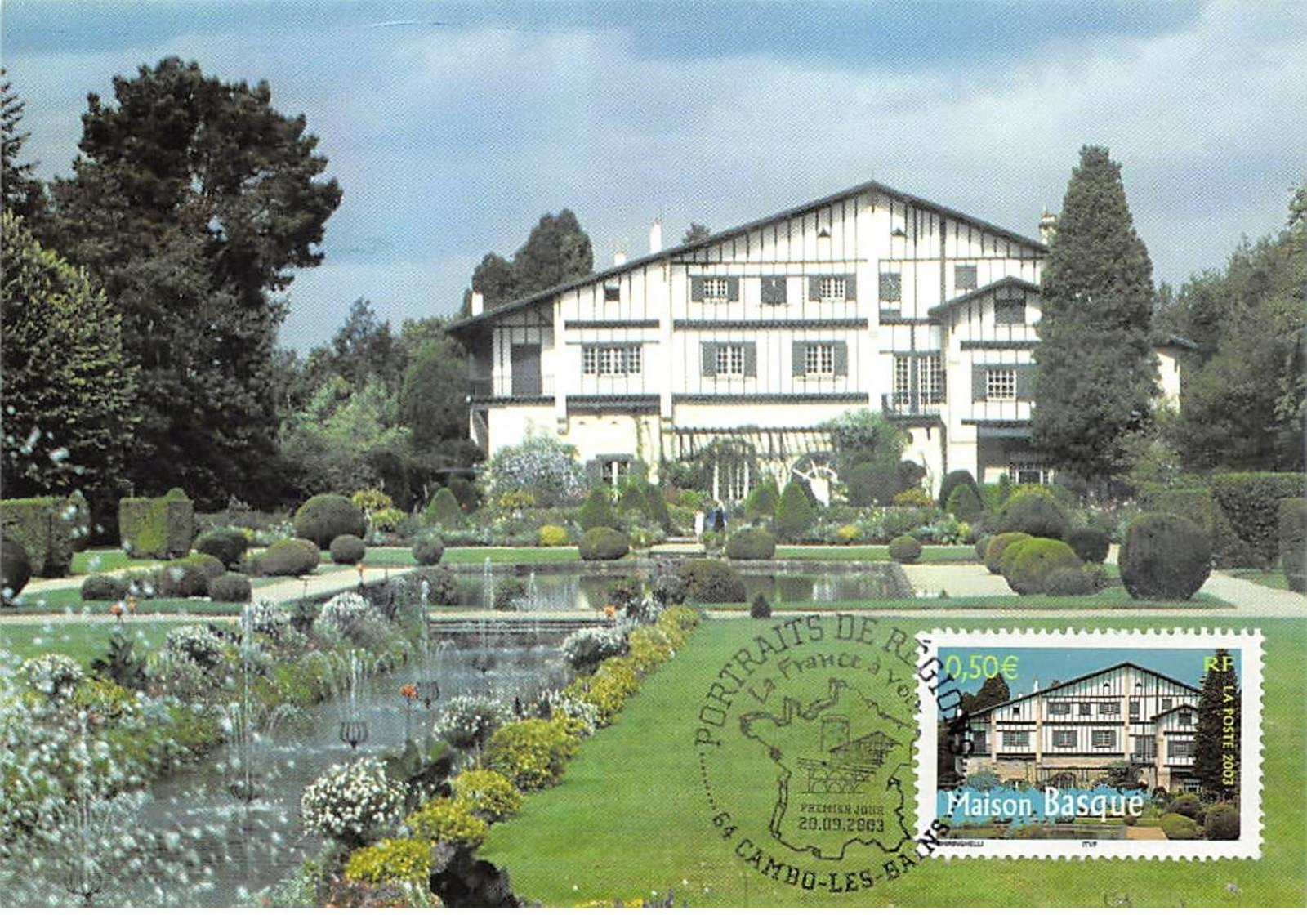 Maximum Card - FRANCE - COR13176 - 09/20/2003 - Basque House - Cambo Cachet