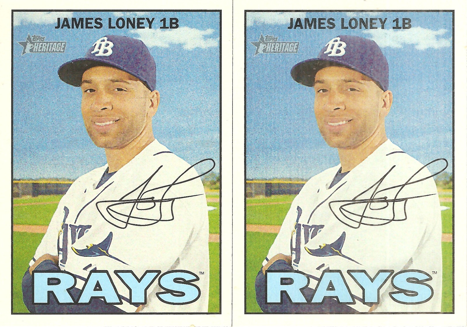 2 CARD 2016 TOPPS HERITAGE JAMES LONEY BASEBALL CARD LOT