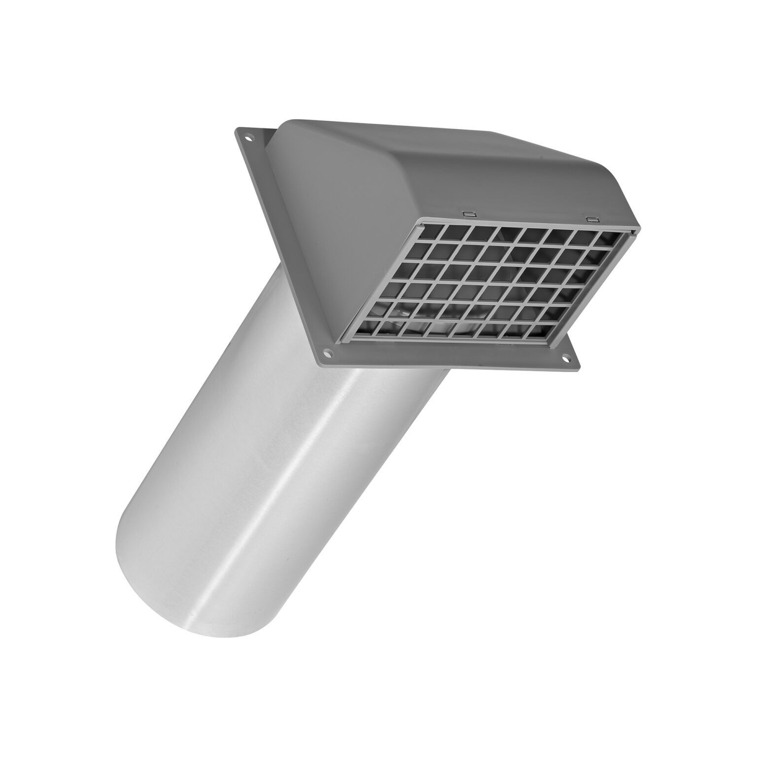 Lambro 224G-FF 4 in. Plastic Hood Dryer Vent - Gray - Damper - Removable Screen