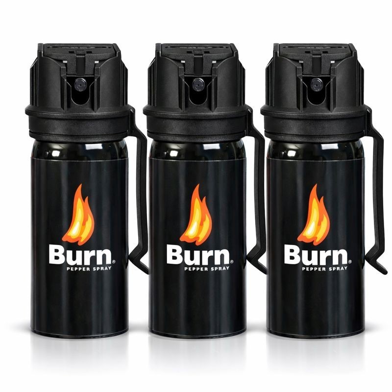 3 Pack Burn Pepper Spray 1.35oz Police Strength Self Defense Security Belt Clip