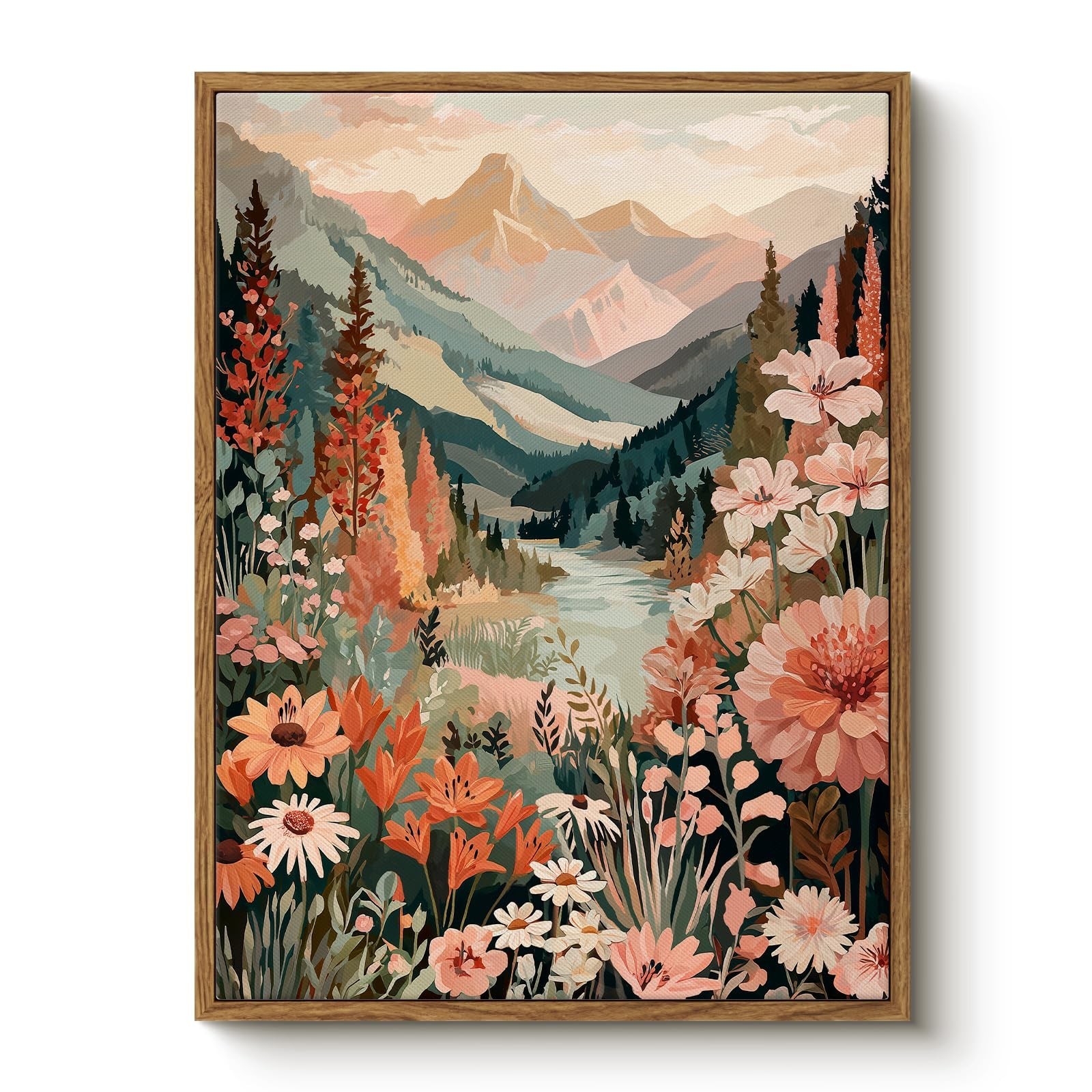Bzstyleart Framed Vintage Wall Art Vintage Decor, Landscape Wall Art Framed, ...